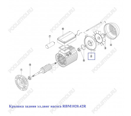 Крышка задняя эл.двиг насоса KA/KAP 250-450 (MEC-90) 7304.A/ RBM1020.42R/ RMOT0002.04R