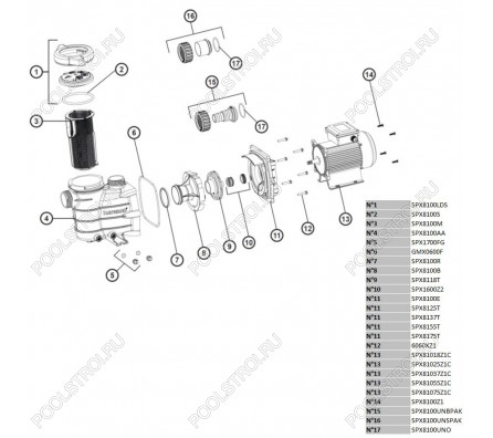 Насос Hayward PL 81007 (220В, 17.2м³/ч, 1.5лс)