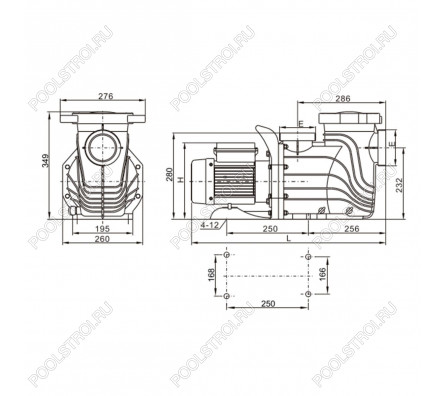 Насос AquaViva LX SFE300T (380В, ПФ, 37.5м³/ч*10м, 2.2кВт, 3лс)